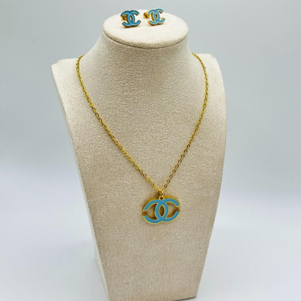 Sky Blue Luxury Pendant Jewelry Set